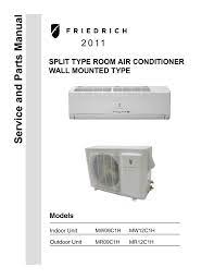 On the other side, par. Friedrich Mw09c1h Air Conditioner User Manual Manualzz