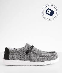 Keep comfortable all day long in the best of women's shoes from hey dude! Hey Dude Wally Shoe Men S Shoes In Black White Tweed Buckle