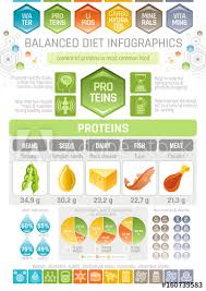 Proteins Diet Infographic Diagram Poster Water Protein