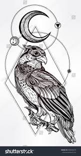 Bird Of Prey Tattoo Designs Detailed Hand Drawn Bird Of Prey Tatuajes Geometricos De Animales