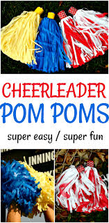 Each color will have two sheets of tissue paper. Diy Cheerleader Pom Poms Super Easy And Fun