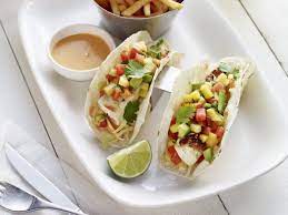 2 cups chopped white onion, divided, 3/4 cup chopped fresh cilantro, divided, 1/4 cup olive oil, 5 tablespoons fresh lime juice, divided, 3 tablespoons fresh orange juice, 2 garlic cloves, minced, 1 teaspoon dried oregano (preferably mexican), 1 pound tilapia, striped bass. Recipe Request Earls Fish Tacos Recipes Fish Tacos Fish Tacos Recipe