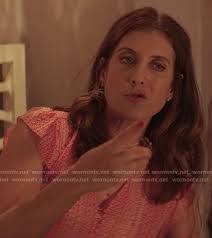 WornOnTV: Olivia's red printed v-neck top