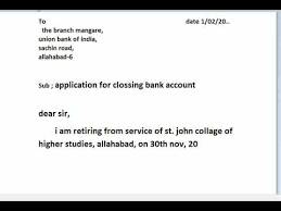 Download this letter for free. Application For Closing Bank Account Youtube