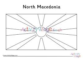 North macedonia macedonian national country flag vector. North Macedonia Flag Colouring Page
