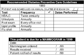 disease management and preventive screening chart stickers