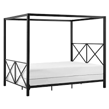 Browse our full range of products from dressing tables to complete modern kitchens. Queen Size Modern Black Metal Four Poster Canopy Bed Frame