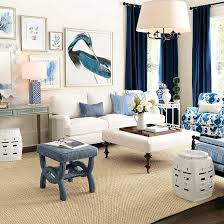 Cecil Upholstered Bench Blue And White Living Room Home Living Room Blue Living Room