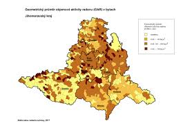 Mapa je opatřena rejstříkem obcí. Radon V Jihomoravskem Kraji Radonovy Program Cr