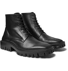 Black Boots White Sole Balenciaga Outdoor Rim Leather Combat Boots In Black Modesens Boots Combat Boots Black Boots