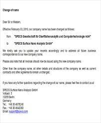 The company has had a change of ownership. Letter Sample For Change Of Company Name Sample Letter