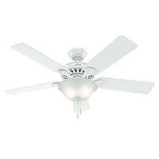 Hunter Waldon 5 Minute Fan 52 In White Indoor Downrod Or Close Mount Ceiling Fan With Light Kit 53161 Ceiling Fan Fan Angled Ceilings