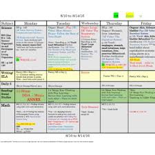 Kindergarten Lesson Plan Template One Week One Page Glance Of All Subjects With Common Core Standards Lists Tutor And Teacher Templates