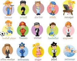 Cartoon Characters Of Different Professions Flashcards For Kids Cartoon Professions