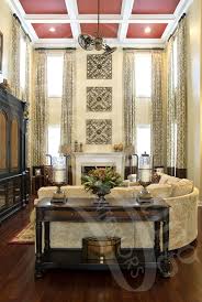 2 Story Family Room With Painted Ceiling Contemporary Family Rooms Family Room Windows Family Room