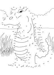 coloriage de points a relier dessin crocodile colorier dots coloring pages for kids chevaux mandala