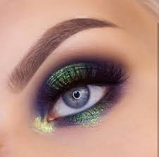 Dark Midnight Blue Purple Green Glitter Eye Makeup Blue Makeup Blue Eye Makeup Purple Makeup