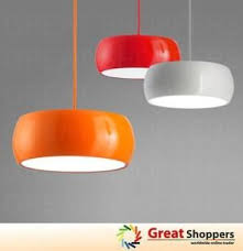 New Modern Color Shade Ceiling Light Pendant Lamp Fixture Red Orange White X 1 Ebay Ceiling Lights Ceiling Pendant Lights Modern Light Fixtures