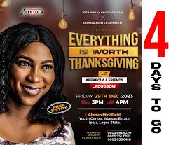 Kindly prepare to join us because truly everything is worth thanksgiving.  See you there