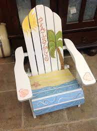 adirondack chair hand painted childrens furniture beach scene palm tree adirondack chairs painted beachy furniture adirondack chair