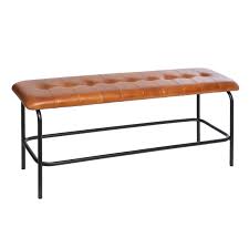 Banc En Cuir Dario Marron Cognac Assise En 2020 Banc Meuble Deco Cognac