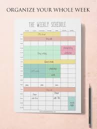 Weekly Schedule Printable Hourly Planner Pages Weekly Time Etsy In 2020 Weekly Schedule Printable Planner Pages Schedule Printable