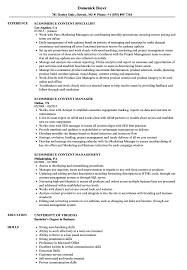 Ecommerce Content Resume Samples Velvet Jobs