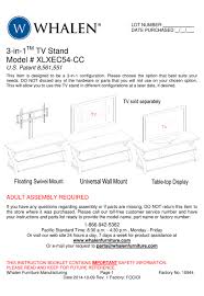 Using a tv stand is the traditional way to keep your television, and can provide you with ample space underneath to store related equipment and things like cantilever tv stand: Whalen 3 In 1 Tv Stand Instruction Manual Pdf Download Manualslib