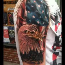 The eagle flag tattoo is best for men who are true patriots and respect their country. Shoulder Realistic Eagle Usa Flag Tattoo By Johnny Smith Art