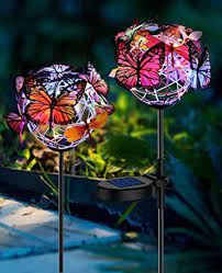 Creative butterfly or hummingbird solar lighted garden tree stump. Solar Lights Outdoor Butterfly Lights Garden Decorative Solar Stake Lights With Butterflies Decor Powered Waterproof For Garden Yard Pathway 2 Pack Amazon Com