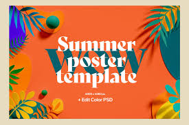 Summer Poster Templates In Poster Templates On Yellow Images Creative Store