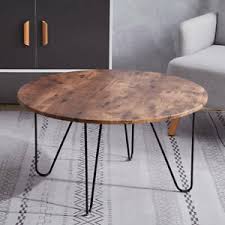 This versatile side table seamlessly accompanies your living space to provide multipurpose storage. Industrial Round Coffee Table Side Stand End Table Wood Top Hairpin Metal Leg Uk Ebay