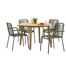 le sud tuinset lunas dijon rond olijfgroen 5 delig in 2021 tuinsets ronde tafel stoel maken