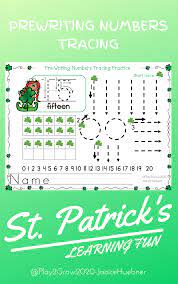St Patrick S Pre Writing Tracing Numbers 0 20 Pre Writing Learning To Write Writing Numbers