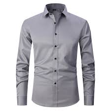 Mens Dress Shirts Long Sleeve Smart Casual Plain UK | Ubuy
