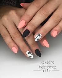 Pink And Black Acrylic Nail Designs Alternating Colors Of Pink Black And White Acrylic Nail Designs Gel Nails Cute Acrylic Nails