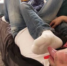 White.socks.lover licking the white sock of a buddy in jeans - Male Feet  Blog