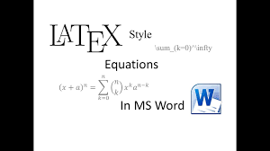 Latex Style Equations In Ms Word Youtube