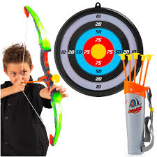 Tailor those to the kid. Best Choice Products 24in Light Up Kids Archery Toy Play Set W 3 Light Modes Suction Arrows Quiver Target Green Walmart Com Walmart Com