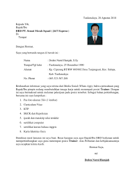Saat anda membuat surat lamaran, usahakanlah agar membuat format tulisan yang benar. Contoh Surat Lamaran Kerja Di J T Contoh Lif Co Id