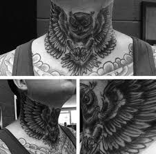 Bird Tattoos For Guys On Neck 30 Owl Neck Tattoo Designs For Men Bird Ink Ideas Throat Tattoo Owl Neck Tattoo Neck Tattoo For Guys