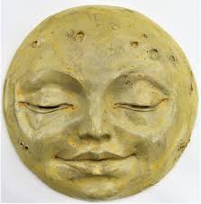 9" Handmade Amber Full Moon, Ready to Hang, a Wall Sculpture in  Weatherproof Cast Stone for Home and Garden Decor, by Claybraven