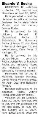 Obituary for Ricardo V. Rocha