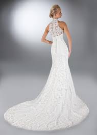 Halter top crepe open back fit and flare wedding dress kleinfeld. Fashion Focus Halter Wedding Dress Collection