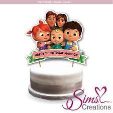 7.5 wide x 6.5 tall Cocomelon Birthday Cake Topper Cake Centerpiece Shopee Malaysia
