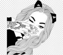 Gambar download gambar sketsa hitam putih mewarnai jahe. Menggambar Seni Sketsa Hitam Dan Putih Gangster Girl Lukisan Cat Air Pensil Lain Lain Png Pngwing