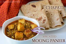 Lunch Dinner Menu 15 Chapati With Sprouted Moong Paneer North Indian Vegetarian Recipes Spiceindiaonline Vegetarian Recipes Lunch North Indian Vegetarian Recipes Indian Food Recipes Vegetarian