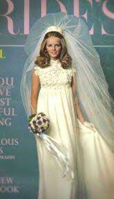 Half Up Wedding Hairstyle Of The 1970 S Wedding Gowns Vintage Wedding Dresses Vintage Brides Magazine Cover