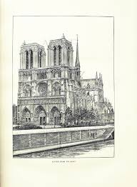 Notre Dame Cathedral Print 1889 Vintage Paris Wall Art Paris Paris Wall Art Black And White Drawing Paris Poster