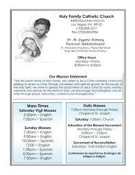 Holy Family Catholic Church Mass Times